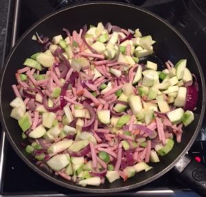 kip, courgette en zuivelspread